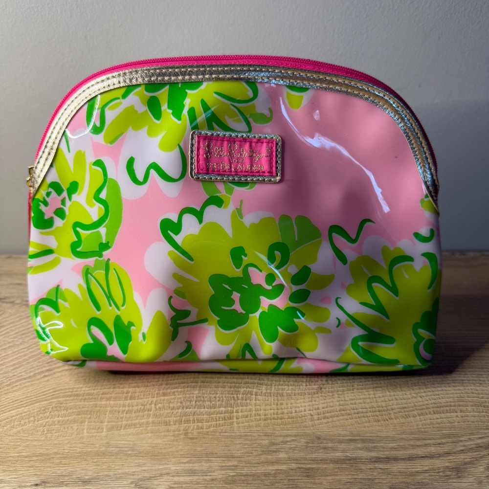 Lilly‎ Pulitzer for Estee Lauder Makeup Bag Pink Floral Toiletry Cosmetic Pouch